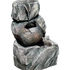 dobar Design-Zimmerbrunnen 16,2 x 27 x 17,2 cm grau