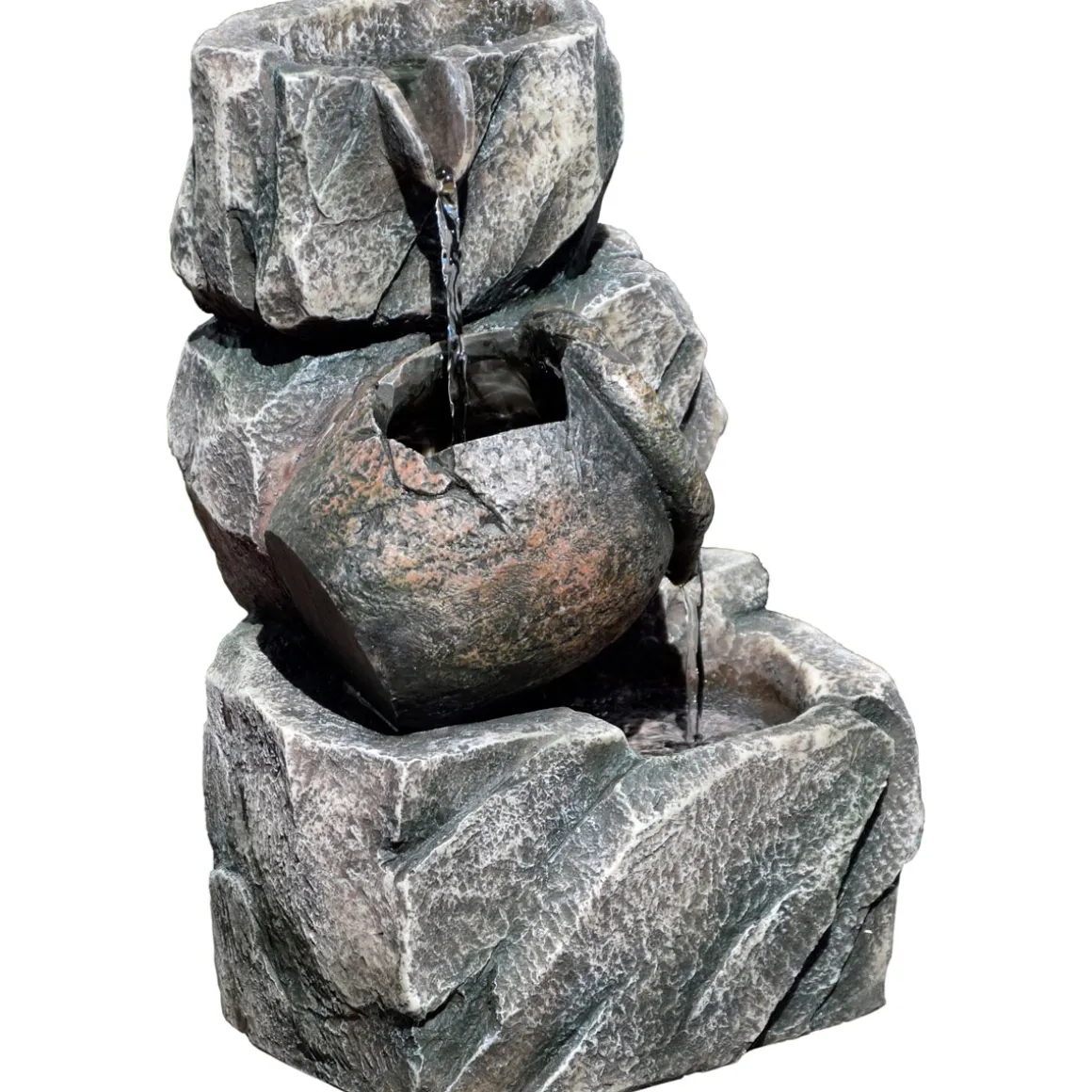 dobar Design-Zimmerbrunnen 16,2 x 27 x 17,2 cm grau