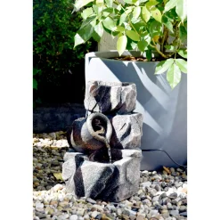 dobar Design-Zimmerbrunnen 16,2 x 27 x 17,2 cm grau