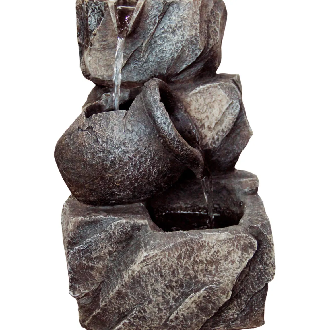dobar Design-Zimmerbrunnen 16,2 x 27 x 17,2 cm grau