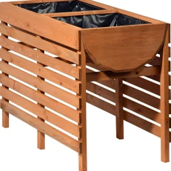 dobar Doppel-Hochbeet 100 x 71 x 50 cm braun