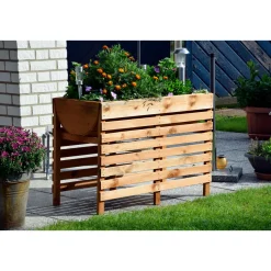 dobar Doppel-Hochbeet 100 x 71 x 50 cm braun