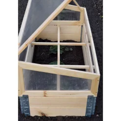 dobar Frühbeet mit Pflanzkasten beige 100 x 50 x 50,2 cm