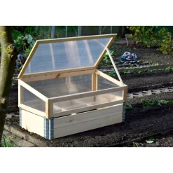 dobar Frühbeet mit Pflanzkasten beige 100 x 50 x 50,2 cm