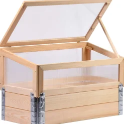 dobar Frühbeet mit Pflanzkasten beige 76 x 40 x 50 cm