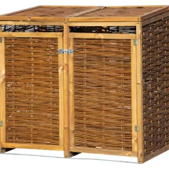 dobar Holz-Mülltonnenbox 137 x 83 x 132 cm braun