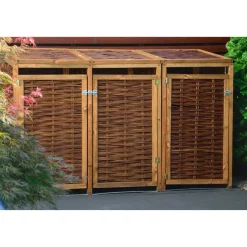 dobar Holz-Mülltonnenbox 137 x 83 x 132 cm braun