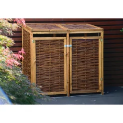 dobar Holz-Mülltonnenbox 137 x 83 x 132 cm braun