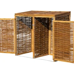 dobar Holz-Mülltonnenbox 137 x 83 x 132 cm braun