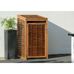 dobar Holz-Mülltonnenbox 70 x 83 x 132 cm braun