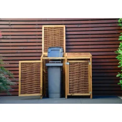 dobar Holz-Mülltonnenbox 125 x 80 x 115 cm braun