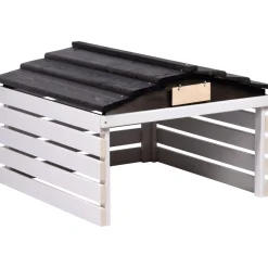 dobar Mährobotergarage 78,5 x 74 x 52,5 cm weiß-schwarz
