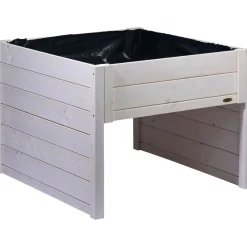 dobar Mährobotergarage mit Pflanzkasten 56 x 73 x 79 cm weiß