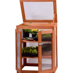 dobar Mini-Gewächshaus 58 x 76 x 43 cm braun