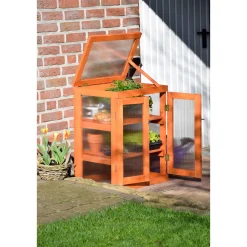 dobar Mini-Gewächshaus 58 x 76 x 43 cm braun