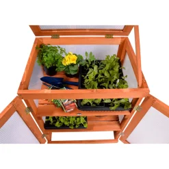 dobar Mini-Gewächshaus 58 x 76 x 43 cm braun