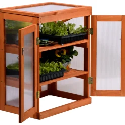 dobar Mini-Gewächshaus 58 x 76 x 43 cm braun