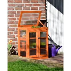 dobar Mini-Gewächshaus 58 x 76 x 43 cm braun
