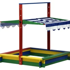 dobar Sandkasten mit Deckel 120 x 120 x 120 cm mehrfarbig