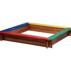 dobar Sandkasten mit Sitzflächen 117 x 18 x 117 cm mehrfarbig