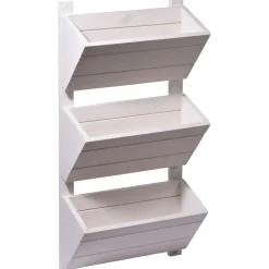 dobar Wandbeet 3-stufig 38 x 79 x 17,5 cm weiß