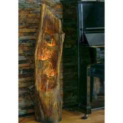 dobar XL Design-Gartenbrunnen 30 x 124,5 x 34 cm braun