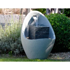 dobar XL Design-Gartenbrunnen 46,5 x 63,5 x 46,5 cm grau
