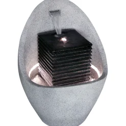 dobar XL Design-Gartenbrunnen 46,5 x 63,5 x 46,5 cm grau