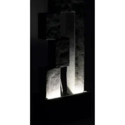 dobar XL Design-Gartenbrunnen mit LEDs 21,5 x 90,5 x 40,5 cm grau