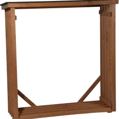 dobar XL-Kaminholzregal 140 x 143 x 50 cm grün-braun