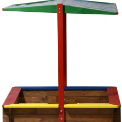 dobar XL-Sandkasten mit Dach 120 x 120 x 125 cm mehrfarbig