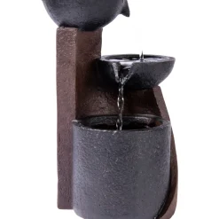 dobar Zimmerbrunnen 14,2 x 22 x 14,2 cm dunkelgrau-schwarz