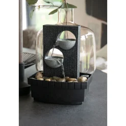 dobar Zimmerbrunnen 20,5 x 26 x 16,5 cm grau-schwarz