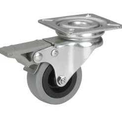 Dörner + Helmer Apparate-Lenkrolle mit Gummireifen und Feststeller 50 x 20 mmverzinkt