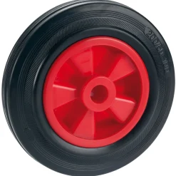 Dörner + Helmer Transportgeräterollen-Rad mit Vollgummireifen Kunststofffelge und Gleitlager 160 x 40 mm