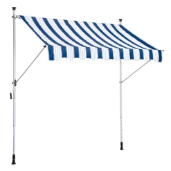 Durabil Fallarm-/Balkonmarkise Lyon blau-weiss 300 x 120 cm