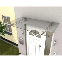 Durabil Edelstahl Vordach HD/LT VSG klar 160 x 90 x 16 cm