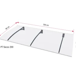 Durabil Pultvordach Typ PT Secco 200 x 90 x 22 cm