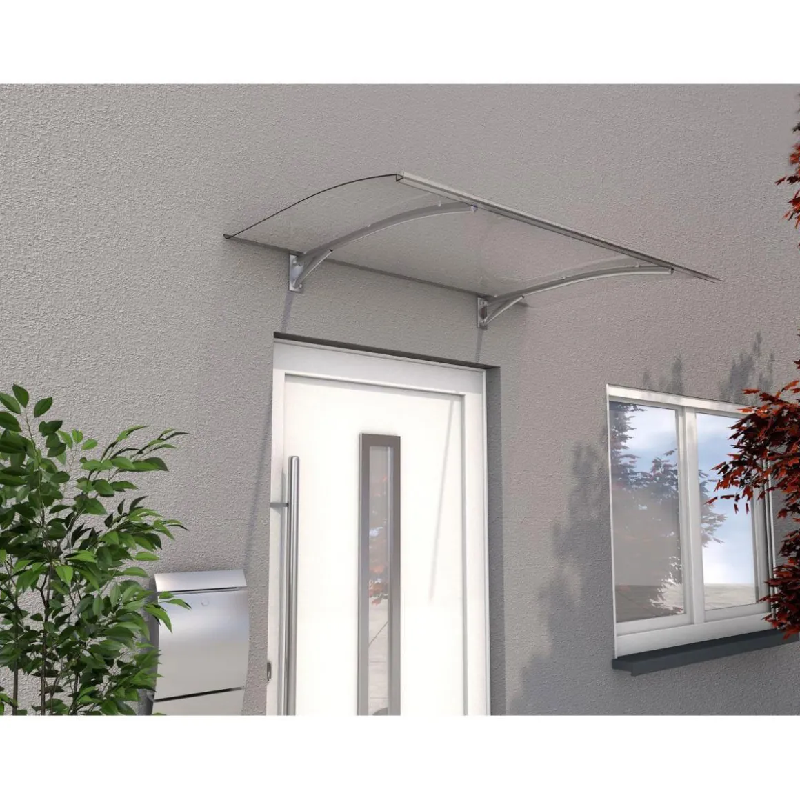 Durabil Pultvordach Typ PT Secco Edelstahloptik 150 x 90 x 22 cm