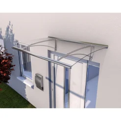 Durabil Pultvordach Typ PT/G gebogen Edelstahloptik 160 x 90 x 27 cm