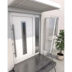 Durabil Seitenblende B2 weiß Stegplatte klar 6 mm 45 x 60 x 175 cm