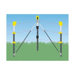 Ecklösungsset T-Post silber-schwarz 5-teilig