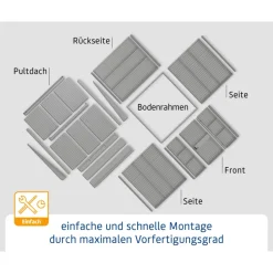 EcoStar Gerätehaus Elegant-PTyp 3RAL6005 2 flg