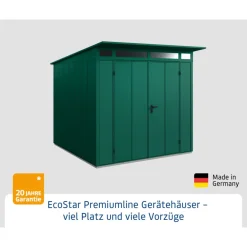 EcoStar Gerätehaus Elegant-PTyp 2RAL6005 2 flg