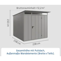 EcoStar Gerätehaus Elegant-PTyp 2RAL9007 1 flg