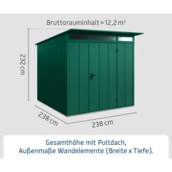 EcoStar Gerätehaus Elegant-PTyp 2RAL6005 1 flg