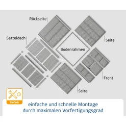 EcoStar Gerätehaus Elegant-STyp 3RAL6005 2 flg