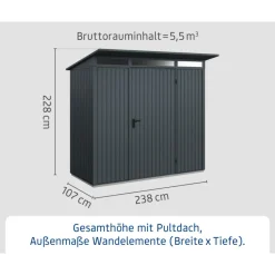 EcoStar Gerätehaus Trend-PTyp 1RAL7016 1 flg
