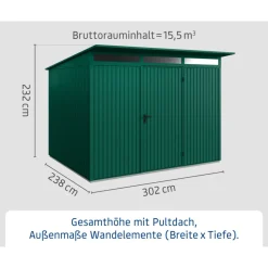 EcoStar Gerätehaus Trend-PTyp 3RAL6005 1 flg