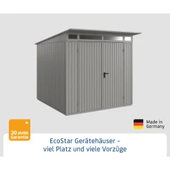 EcoStar Gerätehaus Trend-PTyp 2RAL9007 2 flg